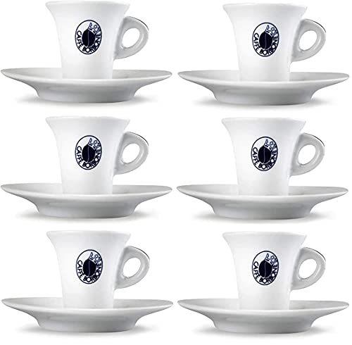 6 Caffe Borbone Tassen Espresso mit Unterteller Porzellan Tazze von CAFFÈ BORBONE