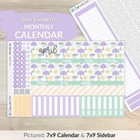 Kalender Kit Für Erin Condren Planer - April Showers [ Mk-048 ] von CaffeinatedCait