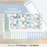 Kalender Kit Für Erin Condren Planer - Blaue Rosen [ Mk-036 ] von CaffeinatedCait