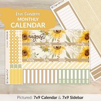 Kalender Kit Für Erin Condren Planer - Cottage Sunflower [ Mk-088 ] von CaffeinatedCait