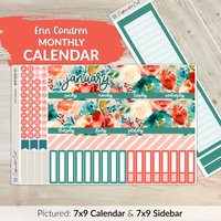 Kalender Kit Für Erin Condren Planer - Korallenblüten [ Mk-012 ] von CaffeinatedCait