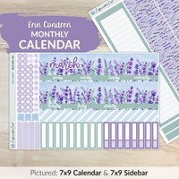 Kalender Kit Für Erin Condren Planer - Lavendelfelder [ Mk-043 ] von CaffeinatedCait