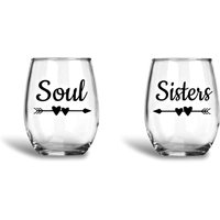 Set Aus Zwei "Soul Sisters" Bester Freund-Weingläser | Stemless Bestie Weingläser Tolles Geschenk Für Beste Freunde. Behalte Eins Und Schenke Eins Set Aus Zwei "Soul Sisters" Bester Freund-Weingläser | Stemless Bestie Weingläser Tolles Geschenk Für Beste Freunde. Behalte Eins Und Schenke Eins von CaffeineAndWine