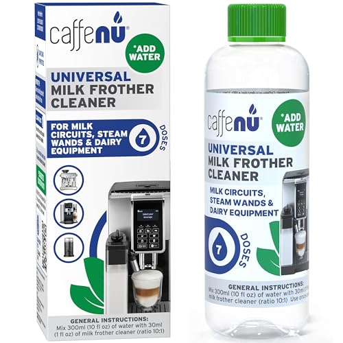 Caffenu Milchaufschäumer-Reiniger | Flüssiges Konzentrat für Milchbehälter und Milchsysteme im Kaffeevollautomat | 7 vollständige Reinigungen | Für perfekten Milchschaum | Optimale Hygiene von Caffenu