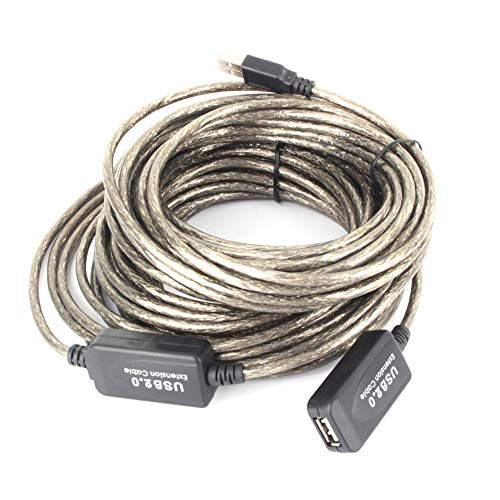 Cafopgrill 15M Langer USB Active Repeater, USB 2.0 Typ A Stecker auf Buchse Verl?ngerungskabel Kabel Anschlusskabel Schwarz von Cafopgrill