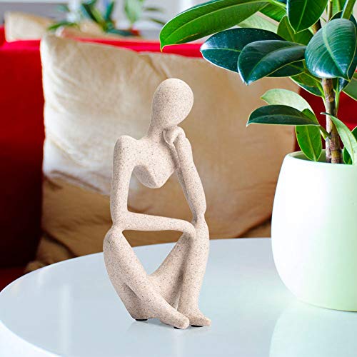 Cafopgrill Abstrakte Denker Skulptur Kreative Harz Figur Charaktere Handwerk Ornamente Sandstein Statuen Wohnkultur Geschenke(01) von Cafopgrill