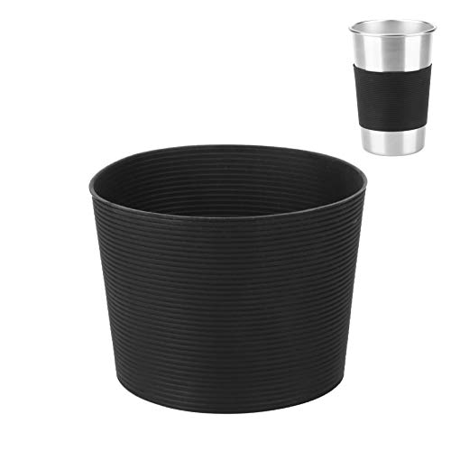Cafopgrill Flasche Cup Sleeve, 10 Stück rutschfeste hitzebeständige Silikon Flasche Cup Sleeve Wasser Mug Cover Protector schwarz von Cafopgrill