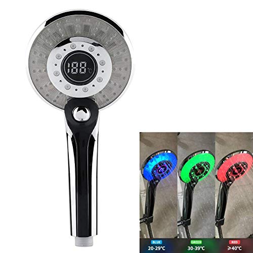 Cafopgrill Temperatursensor Led Duschkopf, 3 Farbwechsel Led Handbrause Sprühkopf Set Temperatursensor Duschkopf G1/2 Wassersparende Sprayer für Home Bad Cafopgrill Temperatursensor Led Duschkopf, 3 Farbwechsel Led Handbrause Sprühkopf Set Temperatursensor Duschkopf G1/2 Wassersparende Sprayer für Home Bad von Cafopgrill