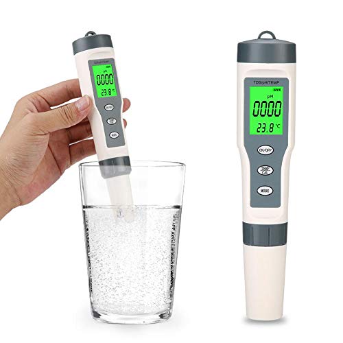 Cafopgrill Wasserqualität Tester, ph wert messgerät, PH Messgerät chlor, ph messgerät Wasser 3 in 1 Tragbare Digitale TDS PH Temp Meter Aquarium Pool Wasser Reinheit von Cafopgrill