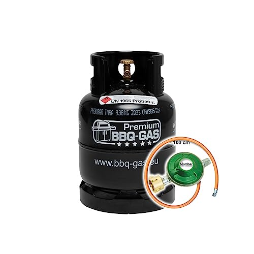 Cago Premium BBQ-Gas Flasche 8kg ungefüllt im Set 1 Regler und Schlauch von Cago