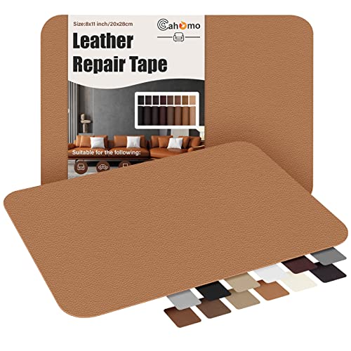 2er Leder Patch Kit Selbstklebende Lederflicken, 20x28 cm Kunstleder Selbstklebend Leder Reparatur Patch lederflicken selbstklebend für Sofas, Couch, Autositze, Möbel Leder Reparatur Hellbraun von Cahomo