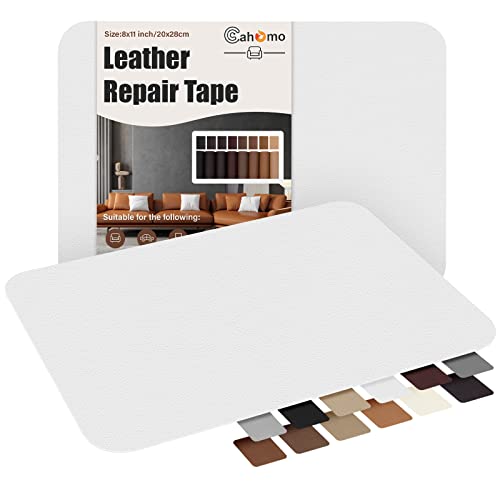 2er Leder Patch Kit Selbstklebende Lederflicken, 20x28 cm Kunstleder Selbstklebend Leder Reparatur Patch lederflicken selbstklebend für Sofas, Couch, Autositze, Möbel Leder Reparatur Weiß von Cahomo