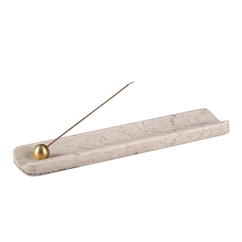 Cahzfie Luxuriöse Italien Naturmarmor Räucherstäbchen Halter, Räucherstäbchenhalter, Weihrauch Brenner Asche Fänger, Stick Räuchergefäß für Heimdekoration, Yoga, Meditation (Palissandro Classico) von Cahzfie