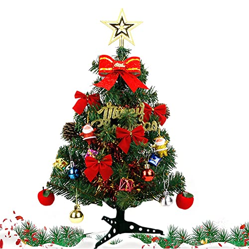 Weihnachtsbaum, Mini Weihnachtsbaum, Kleiner Tannenbaum für Tisch, Weihnachtsbaum Klein Künstlich, 45cm mit Kleinen Ornamenten, für Zuhause und Büro Weihnachtsdeko von CaiYuanGJ