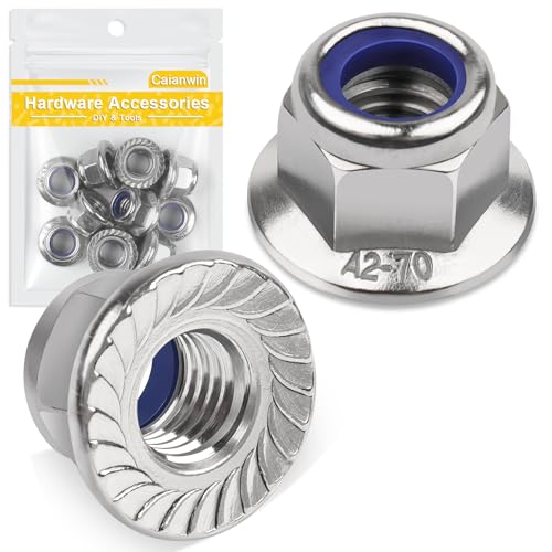 Caianwin 10 Stück Flanschmuttern M10 Muttern DIN 6926 Sechskantmuttern mit Flansch Selbstsichernde und Sperrverzahnung,Sechskant Flansch Muttern Edelstahl A2 Stopmuttern/Sicherungsmuttern von Caianwin