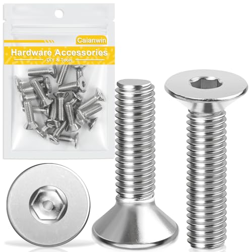 Caianwin 20 Stk M6 x 20mm Senkkopfschrauben Edelstahl DIN 7991 Senkkopf Innensechskant Senkschrauben Metrisches Regelgewinde Schrauben von Caianwin