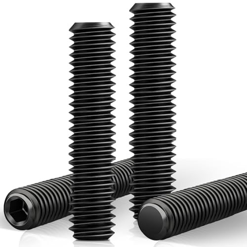 Caianwin 5 Stück M6*40 Madenschrauben DIN913 Innensechskant Gewindestifte Kohlenstoffstahl Madenschraube für Türklink,Halterung von Caianwin