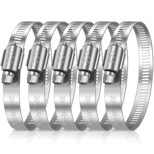 Caianwin 6 Stück 59-82mm Schlauchschellen Edelstahl Rohrschellen Einstellbare Schellen für Abluftschlauch, Trocknerbelüftungen, Schläuchen,Rohren von Caianwin