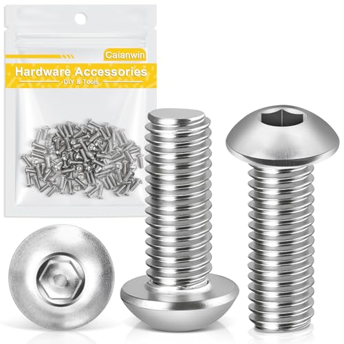 Caianwin M3 x 10mm 100Pcs Linsenkopfschrauben Innensechskant 304 Edelstahl Flachrundkopfschrauben für den Möbeleinbau,Industriebereiche von Caianwin