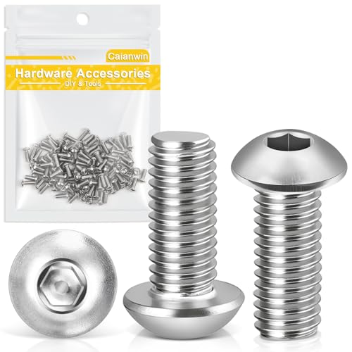 Caianwin M3 x 8mm 100Pcs Linsenkopfschrauben Innensechskant 304 Edelstahl Flachrundkopfschrauben für den Möbeleinbau,Industriebereiche von Caianwin