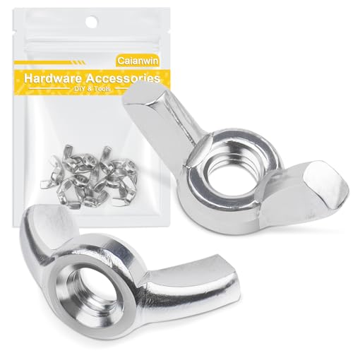 M5 Flügelmuttern 10 Stück, Caianwin DIN 315 Flügelmutter A2 V2A Edelstahl Schmetterlingsmutter, Metrische Rostfreie Wing Nut für Möbel Ausstattung DIY von Caianwin