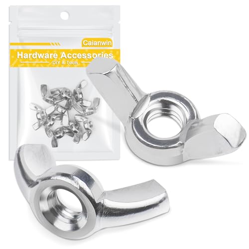 M6 Flügelmuttern 10 Stück, Caianwin DIN 315 Flügelmutter A2 V2A Edelstahl Schmetterlingsmutter, Metrische Rostfreie Wing Nut für Möbel Ausstattung DIY von Caianwin