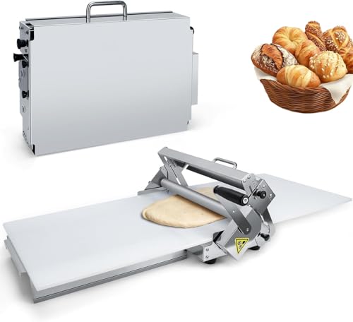 12"/15.5" Klappbare Teigausrollmaschine mit Ausrollbrett Manuelle Teigausrollmaschine, Edelstahl, Ausrolldicke einstellbar für Bäckerei, Pizza und Croissants,Homeuse 12"/15.5" Klappbare Teigausrollmaschine mit Ausrollbrett Manuelle Teigausrollmaschine, Edelstahl, Ausrolldicke einstellbar für Bäckerei, Pizza und Croissants,Homeuse von Caibendss
