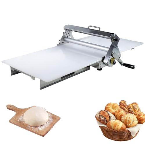 12"/15.5"Manuelle klappbare Teigausrollmaschine, kompakte manuelle Teigausrollmaschine, einstellbare Dicke, für Bäckerei, Croissant(1 Scrolling Panel),Homeuse von Caibendss