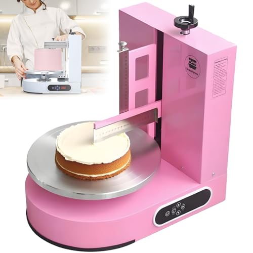 4"-12" Tortenguss- und Zuckergussmaschine, automatische Tortendekoriermaschine,einstellbare Geschwindigkeit, Edelstahl-Sahnespritze mit Drehteller und Schaber zum Dekorieren von Torten,Pink 4"-12" Tortenguss- und Zuckergussmaschine, automatische Tortendekoriermaschine,einstellbare Geschwindigkeit, Edelstahl-Sahnespritze mit Drehteller und Schaber zum Dekorieren von Torten,Pink von Caibendss
