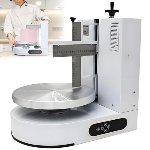 4"-12" Tortenguss- und Zuckergussmaschine, automatische Tortendekoriermaschine,einstellbare Geschwindigkeit, Edelstahl-Sahnespritze mit Drehteller und Schaber zum Dekorieren von Torten,White 4"-12" Tortenguss- und Zuckergussmaschine, automatische Tortendekoriermaschine,einstellbare Geschwindigkeit, Edelstahl-Sahnespritze mit Drehteller und Schaber zum Dekorieren von Torten,White von Caibendss
