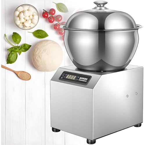 Caibendss Abnehmbarer Teigmixer in Beckenform, 2200 W Edelstahl-Teigmixermaschine mit Doppelrotation und Timer zum Mischen und Kneten von Mehl, Fleischpastete und Soße 8KG von Caibendss