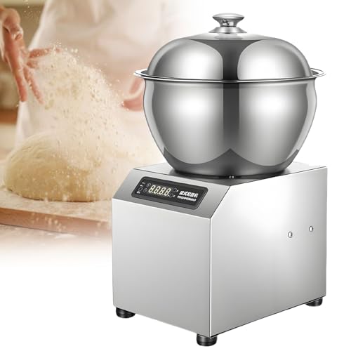Caibendss Elektrischer Teigkneter, Hochleistungs-Spiralknetmaschine 110/220 V, bidirektionaler Rotationsmehlmischer mit Zeitfunktion, geeignet für Restaurant-Pizzeria-Bäckereien 5KG von Caibendss