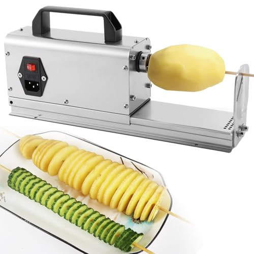 Cutter Kommerzieller Kartoffelspiralschneider, 40 W 3-in-1 Tornado-Kartoffelspiralschneider aus Edelstahl, elektrischer gedrehter Kartoffelschneider für Kartoffeln, Karotten, Gurken Cutter Kommerzieller Kartoffelspiralschneider, 40 W 3-in-1 Tornado-Kartoffelspiralschneider aus Edelstahl, elektrischer gedrehter Kartoffelschneider für Kartoffeln, Karotten, Gurken von Caibendss