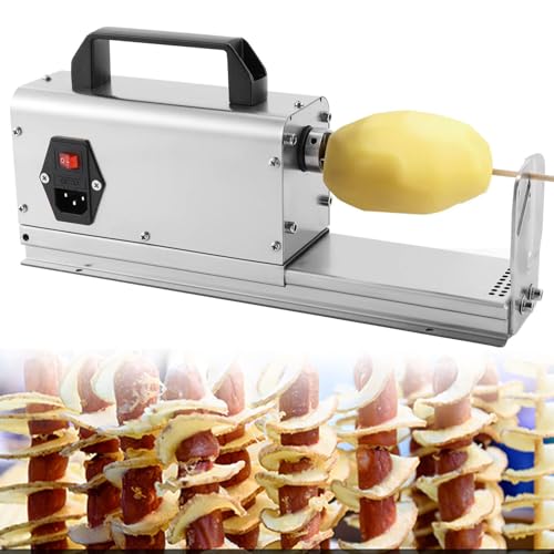 Dicker Gemüseschneider aus Edelstahl mit Griff, 3-in-1-kommerzieller elektrischer Kartoffelschneider, Spiral-Kartoffelschneider, gedrehter Kartoffelschneider für Gewerbe und Haushalt Dicker Gemüseschneider aus Edelstahl mit Griff, 3-in-1-kommerzieller elektrischer Kartoffelschneider, Spiral-Kartoffelschneider, gedrehter Kartoffelschneider für Gewerbe und Haushalt von Caibendss