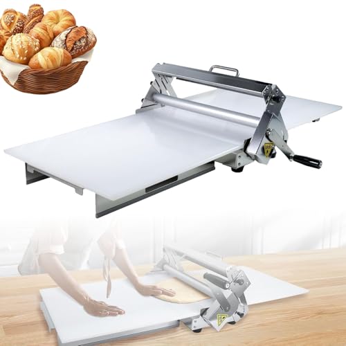 Klappbare Teigausrollmaschine(12"/15.5")，Manuelle Teigausrollmaschine，Edelstahl Teigmaschine Einstellbare Dicken(1 Rollfläche) für Bäckerei, Pizza, und Croissants,Homeuse von Caibendss