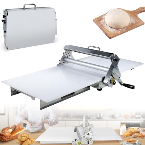 Klappbare Teigausrollmaschine (12"/15.5") Counter Top Dough Sheeter，Manuelle Teigausrollmaschine Teig Maschine mit einstellbarer Dicke, für die Herstellung von Fudge Kruste, Pizza Teig,Homeuse von Caibendss