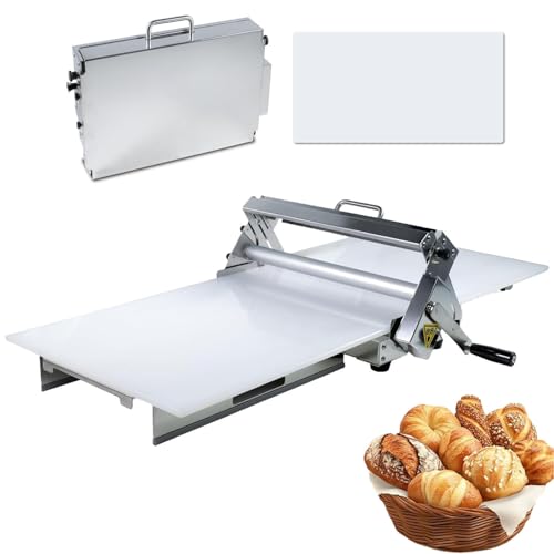 Kompakte Teigausrollmaschine Edelstahl Teigmaschine (1 Scrolling Panel) Klappbare Teigausrollmaschine (12"/15.5") für Bäckerei, Pizza, und Croissants,Homeuse von Caibendss
