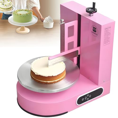 Kuchendekorationsmaschine, 4-12 Zoll Kuchencreme-Verteilmaschine, 200 W, automatische Creme-Verteilmaschine mit verstellbarem Spatel und LED-Anzeige, 60-320 U/min,Pink Kuchendekorationsmaschine, 4-12 Zoll Kuchencreme-Verteilmaschine, 200 W, automatische Creme-Verteilmaschine mit verstellbarem Spatel und LED-Anzeige, 60-320 U/min,Pink von Caibendss