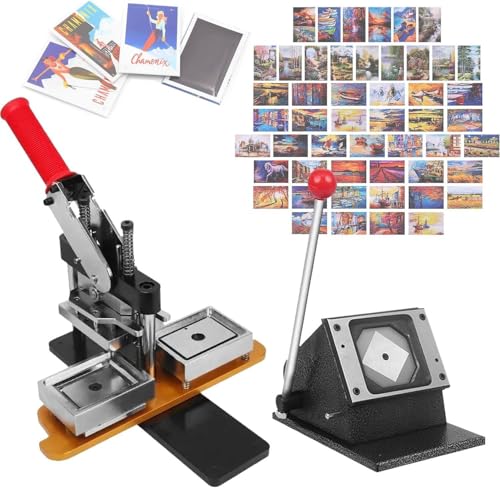 Kühlschrank-Fotomagnet-Maker, DIY-Fotomagnet-Pressset für selbstgemachte Anstecker,5.3 * 8mm/2.1 * 3.1in-120Setofmaterials von Caibendss