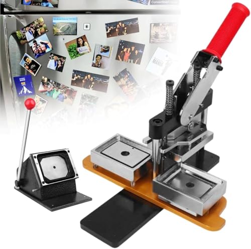 Set zur Herstellung von Kühlschrankmagneten, Kühlschrank-Fotomagnetmaschine + Papierschneider + 100 Materialstücke, Herstellung von Fotomagneten,6.5 * 9cm2.6 * 3.6in-120Setofmaterials von Caibendss