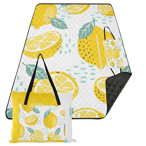 Camping-Picknick-Teppich, faltbarer Rasen, Picknickkorb für Damen, 30er-Jahre-Sommer-Geschenk, Sommer-gelbe Scheiben, ganze von Caihoyu