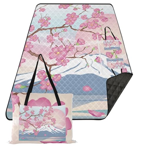 Camping-Picknick-Teppich, sandfrei, für drinnen und draußen, Spielmatte für 8 bis 10 Erwachsene, Picknickartikel, japanische Kirsche von Caihoyu