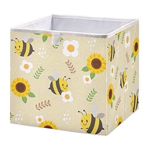 Gelbe Biene Sonnenblume Weiß Blume Open Home Aufbewahrungsbehälter Große Kapazität Spielzeug Geschenke Aufbewahrung Organizer Würfel Schrank Körbe Wäschekorb 28 x 28 x 28 cm Gelbe Biene Sonnenblume Weiß Blume Open Home Aufbewahrungsbehälter Große Kapazität Spielzeug Geschenke Aufbewahrung Organizer Würfel Schrank Körbe Wäschekorb 28 x 28 x 28 cm von Caihoyu
