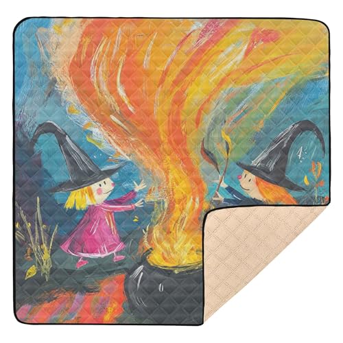Witches are Brewing Potions in A Big Cauldron Over an Open Fire Soft Padded Baby Activity Play Mat for Indoor Outdoor Lightweight Travel Play Mat for Baby Toddler Infant, 50'' x 50'' von Caihoyu