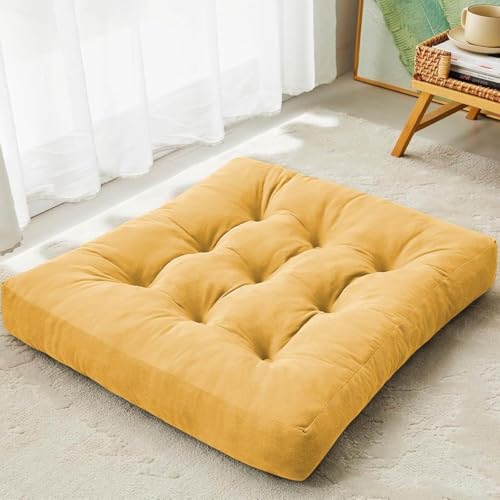 2Er Pack Bodenkissen, Runde Große Sitzkissen Für Erwachsene, Getuftetes Cordkissen Für Tatami Wohnzimmer D,1 von Caikbms