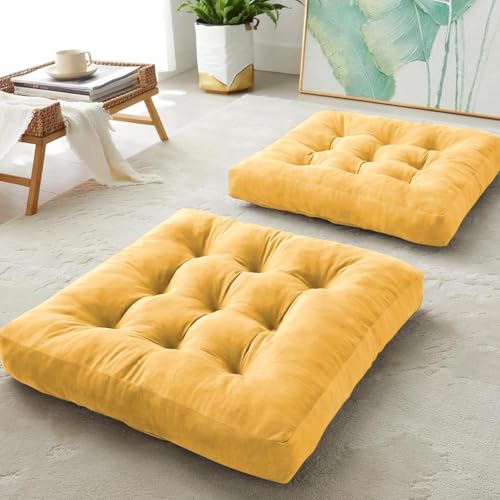 2Er Pack Bodenkissen, Runde Große Sitzkissen Für Erwachsene, Getuftetes Cordkissen Für Tatami Wohnzimmer D,2 von Caikbms