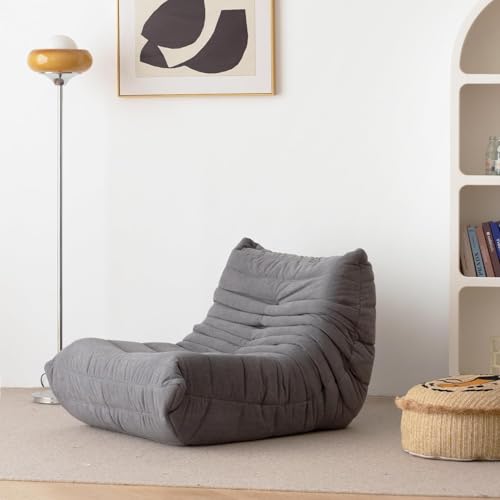 Caikbms Loungesessel, Weiches Wildleder, Premium Schaumstoff, Lazy Floor Sofa Couch, Ecksitzsack, Brauner Akzentstuhl Ohne Armlehnen Für Das Wohnzimmerbüro A,Single von Caikbms