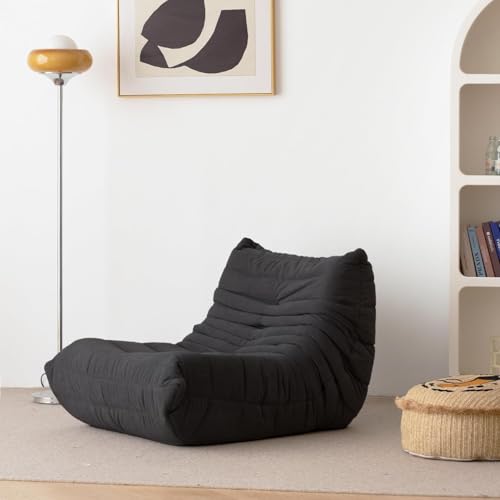 Caikbms Loungesessel, Weiches Wildleder, Premium Schaumstoff, Lazy Floor Sofa Couch, Ecksitzsack, Brauner Akzentstuhl Ohne Armlehnen Für Das Wohnzimmerbüro B,Single von Caikbms