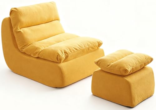 Caikbms Sitzsack, Memory Foam Sitzsack Für Erwachsene, Einzelsofa Mit Hoher Rückfederung, Bodenstuhl Für Kleine Räume Vakuumkompressionssofa, Geeignet Für Schlafzimmer Und Wohnzimmer E von Caikbms