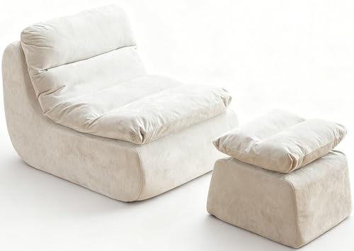 Caikbms Sitzsack, Memory Foam Sitzsack Für Erwachsene, Einzelsofa Mit Hoher Rückfederung, Bodenstuhl Für Kleine Räume Vakuumkompressionssofa, Geeignet Für Schlafzimmer Und Wohnzimmer H von Caikbms